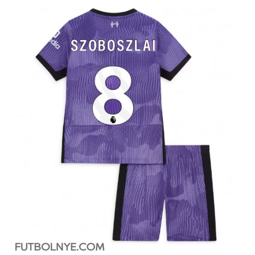 Camiseta Liverpool Szoboszlai Dominik #8 Tercera Equipación para niños 2023-24 manga corta (+ pantalones cortos)